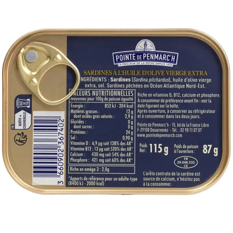 Sardines à l'ancienne à l'huile d'olive dont une boîte offerte - le lot de 7 boîtes de 115 g