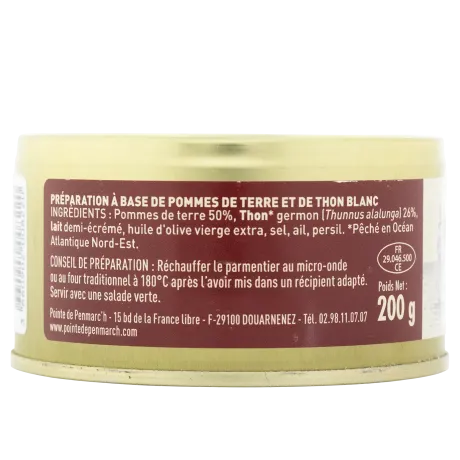 Parmentier de thon blanc germon - le lot de 4 boîtes de 200 g