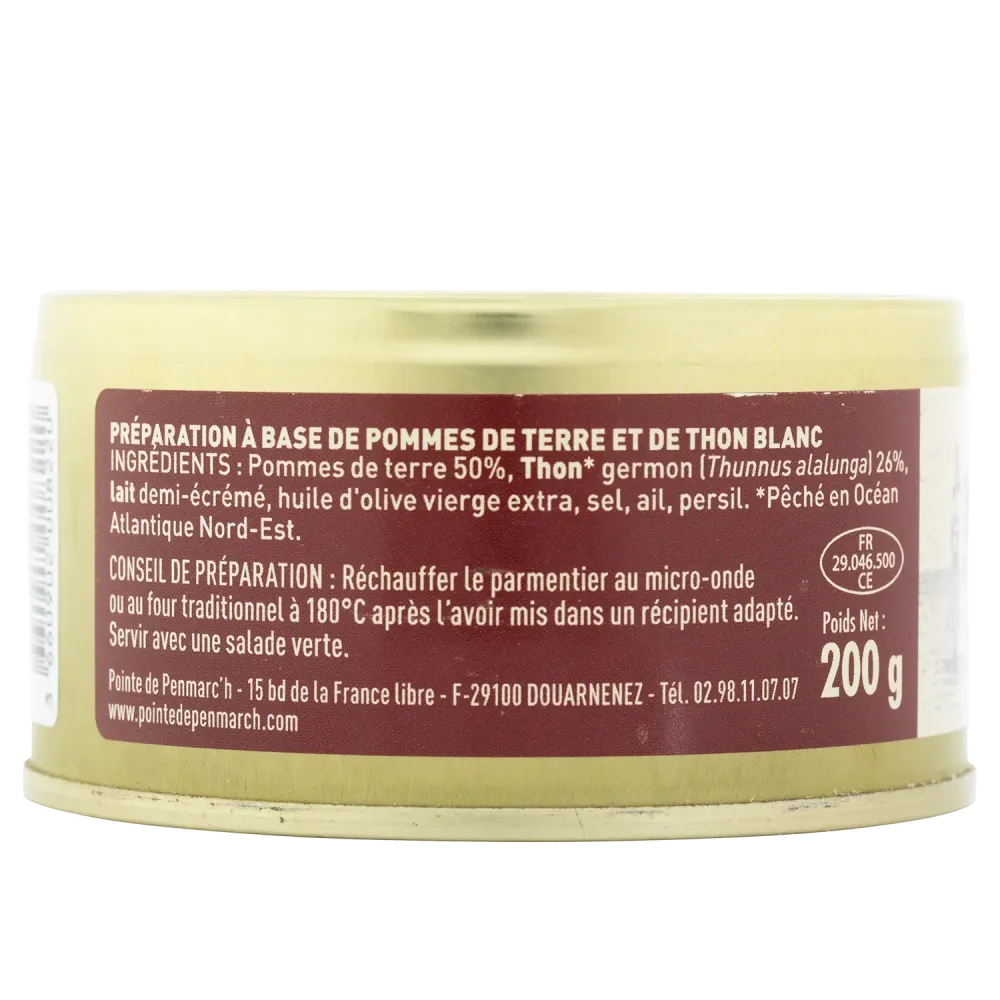 Parmentier de thon blanc germon - le lot de 4 boîtes de 200 g