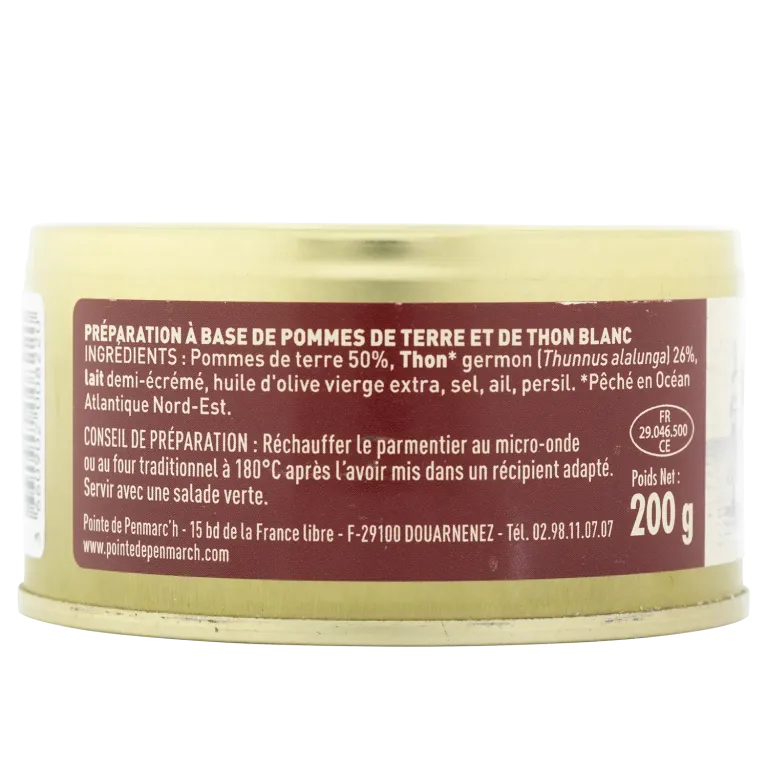 Parmentier de thon blanc germon - le lot de 4 boîtes de 200 g
