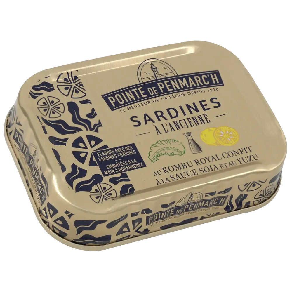 Sardines à l’ancienne au Kombu royal, sauce soja & Yuzu - Édition limitée Sardines à l’ancienne au Kombu royal, sauce soja & Yuzu - Édition limitée