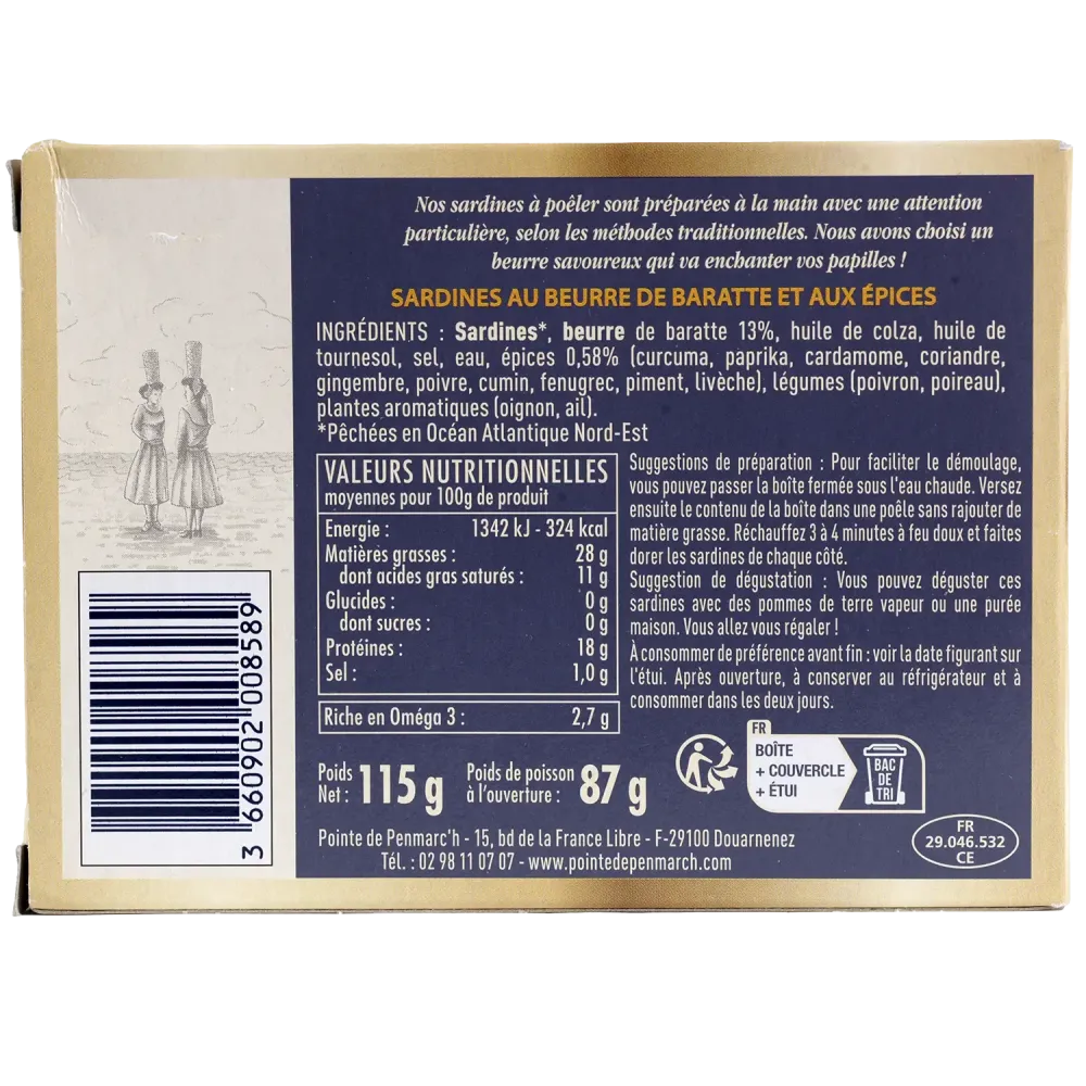 Sardines à poêler - Beurre de baratte & épices An Oriant