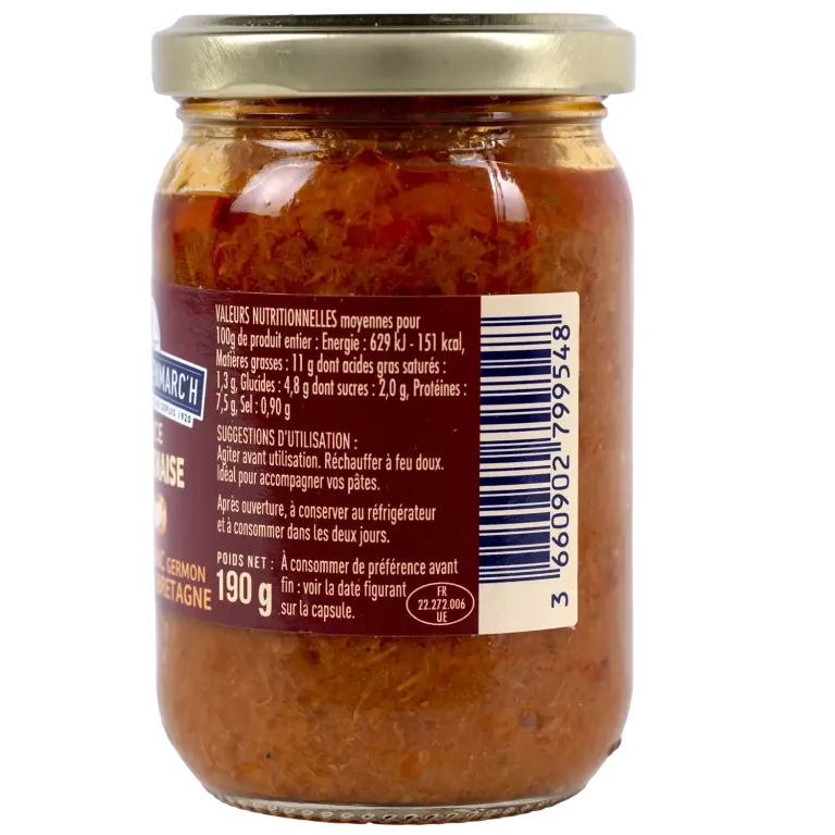 Sauce tholognaise au thon blanc - Recette bretonne savoureuse et prête à l’emploi