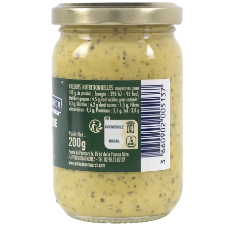 Moutarde aux algues bretonnes - Saveur marine raffinée et piquante