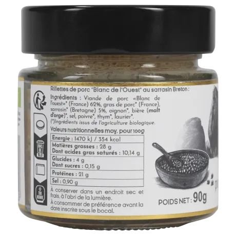 Rillettes de porc blanc de l'Ouest au sarrasin breton - Maison Autret
