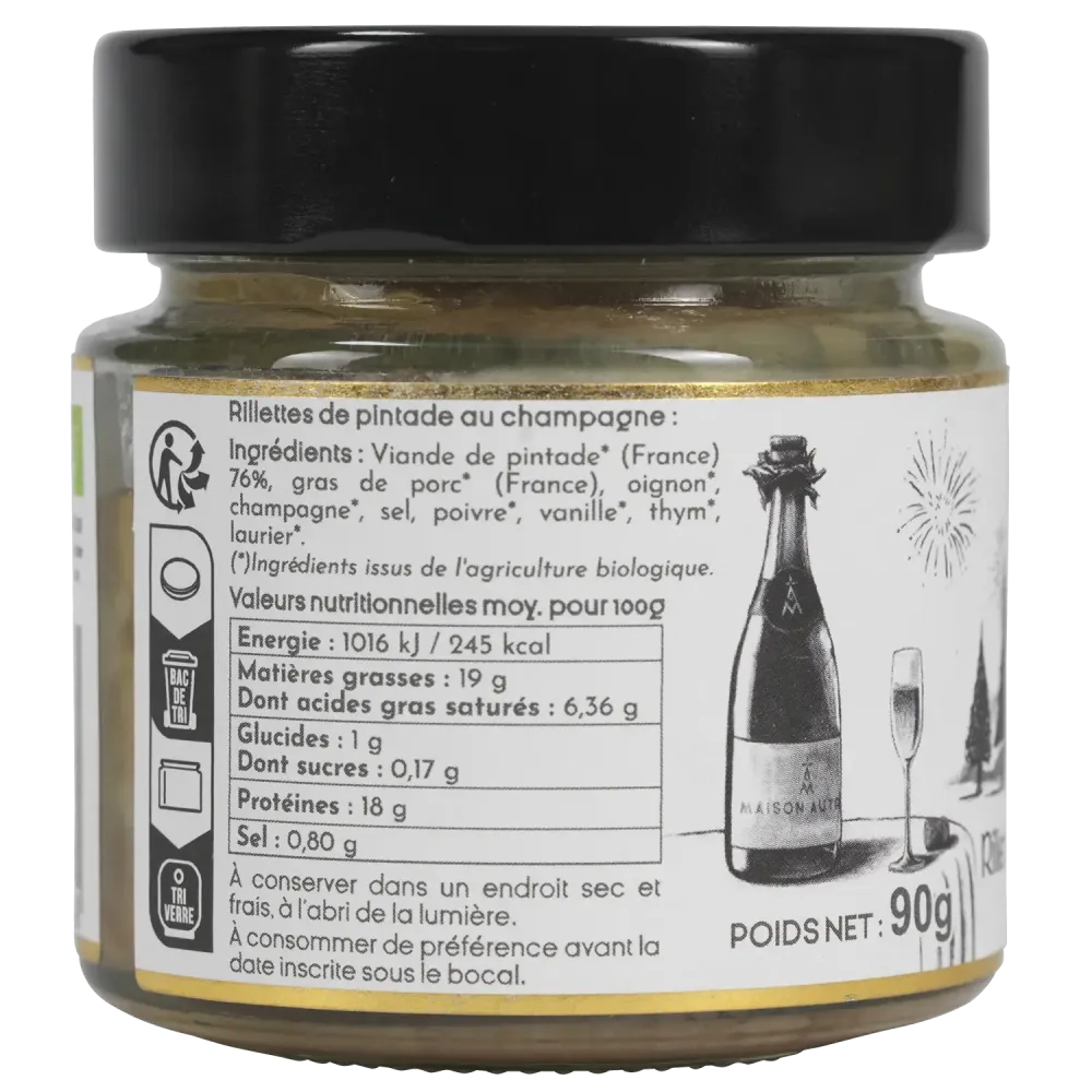 Rillettes de pintade de Bretagne au Champagne - Maison Autret