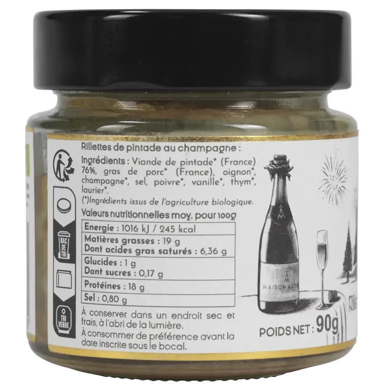 Rillettes de pintade de Bretagne au Champagne - Maison Autret