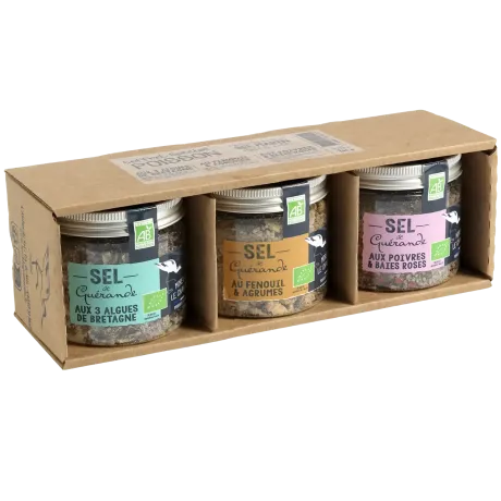 Coffret trio de sels pour poisson - Sels de Guérande aromatisés