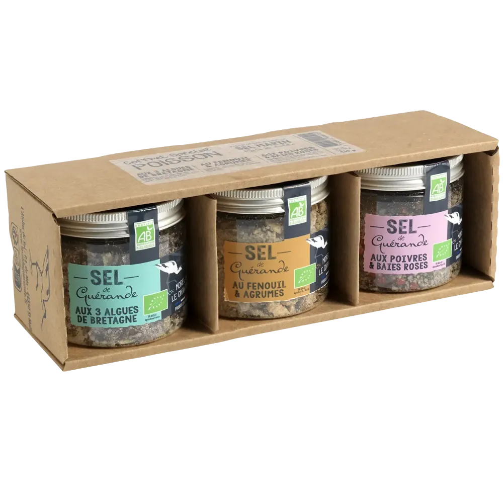 Coffret trio de sels pour poisson - Sels de Guérande aromatisés
