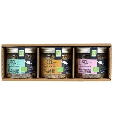 Coffret trio de sels pour poisson - Sels de Guérande aromatisés