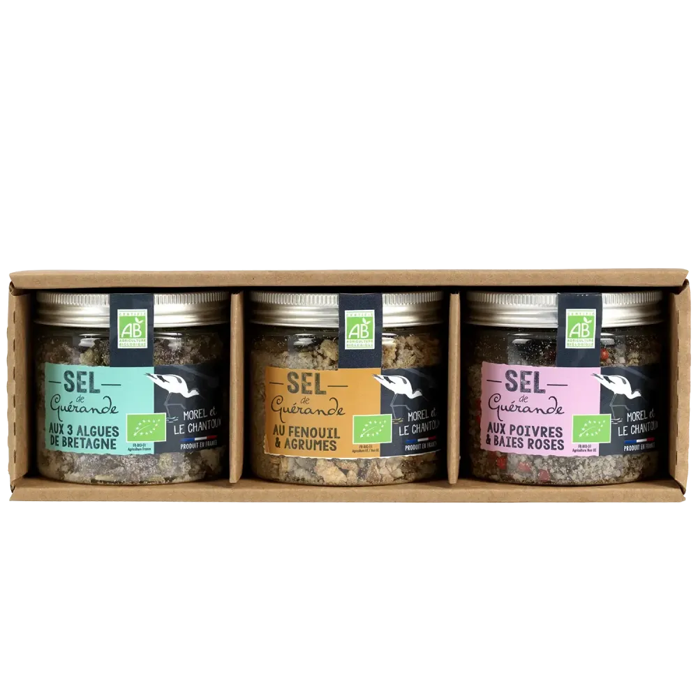 Coffret trio de sels pour poisson - Sels de Guérande aromatisés