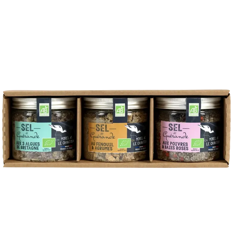 Coffret trio de sels pour poisson - Sels de Guérande aromatisés