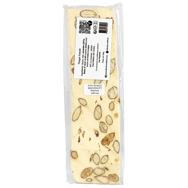Tablette de nougat aux amandes - Confiserie bretonne fondante