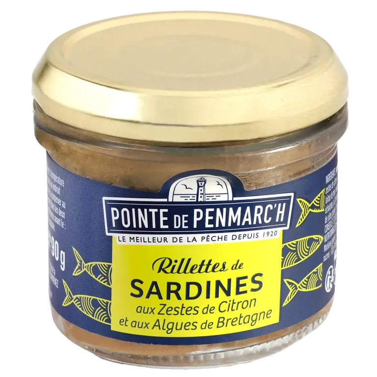 Boîte métal sirène aux cheveux bleus - Coffret sardines et rillettes bretonnes
