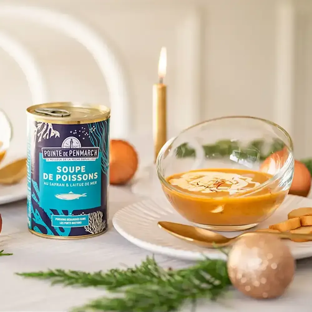 Soupe de poissons au safran et laitue de mer - Saveur raffinée & authentique