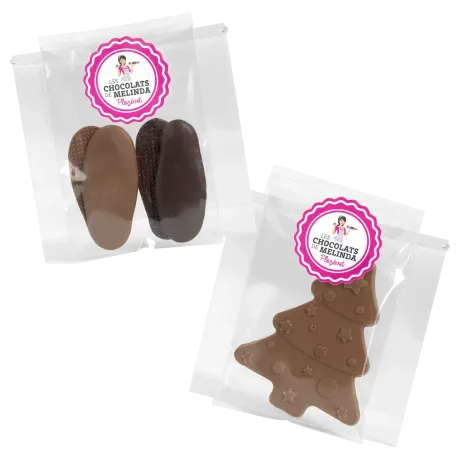 Duo de chocolat sapin lait et langues de chat