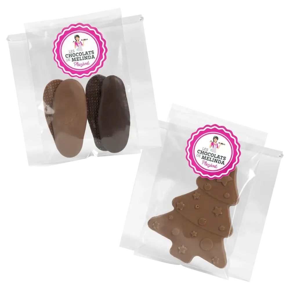 Duo de chocolat sapin lait et langues de chat