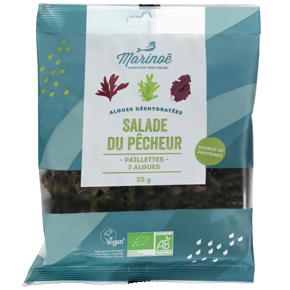 Salade du pêcheur - Mélange de 3 algues bretonnes Marinoé - Sachet 35g Salade du pêcheur - Mélange de 3 algues bretonnes Marinoé - Sachet 35g