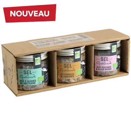 Coffret trio de sels pour poisson - Sels de Guérande aromatisés