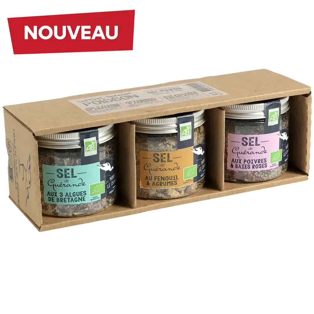 Coffret trio de sels pour poisson - Sels de Guérande aromatisés
