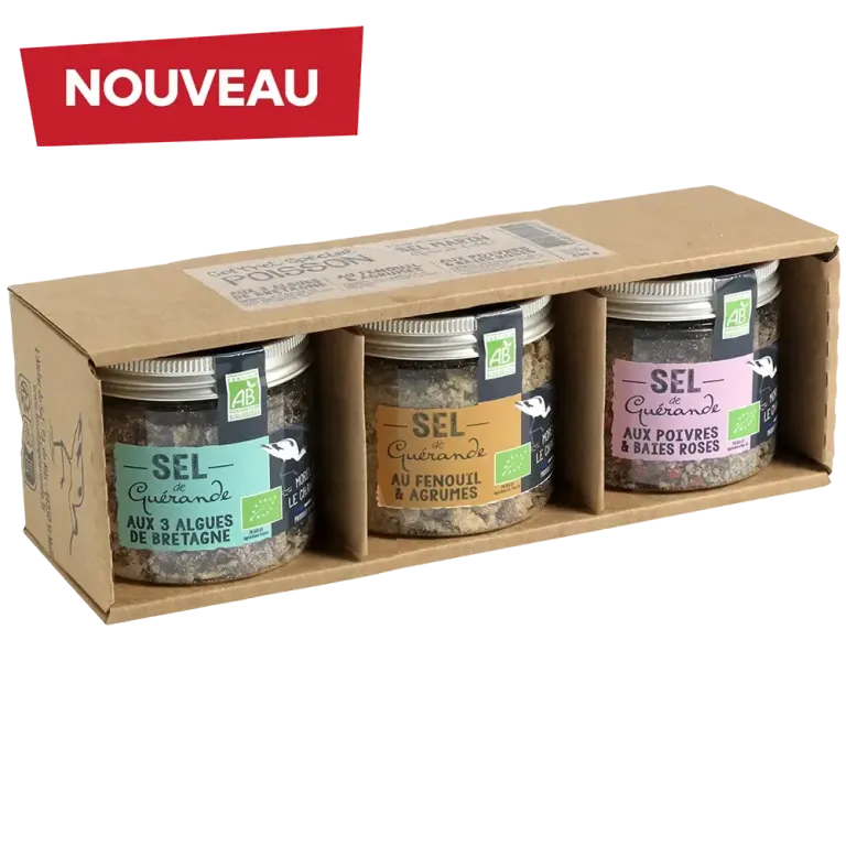 Coffret trio de sels pour poisson - Sels de Guérande aromatisés