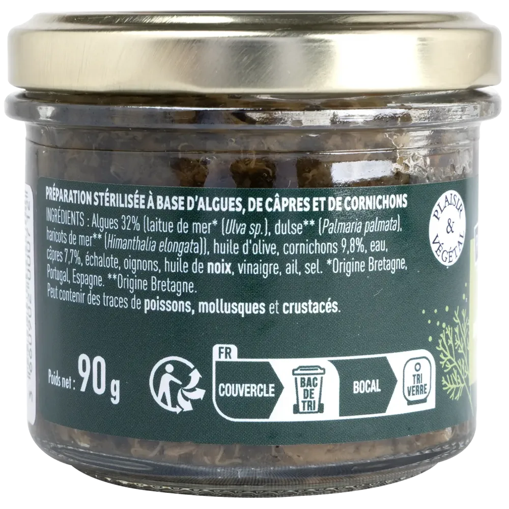 Délice d’algues marinées aux câpres et cornichons - Tartare breton iodé