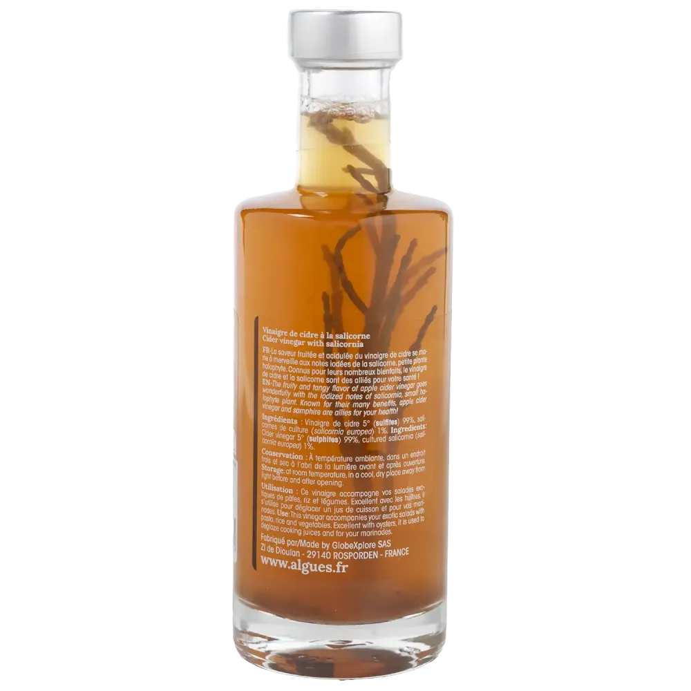 Vinaigre de cidre au salicorne - Assaisonnement artisanal breton