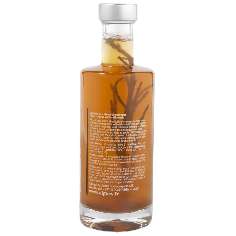Vinaigre de cidre au salicorne - Assaisonnement artisanal breton