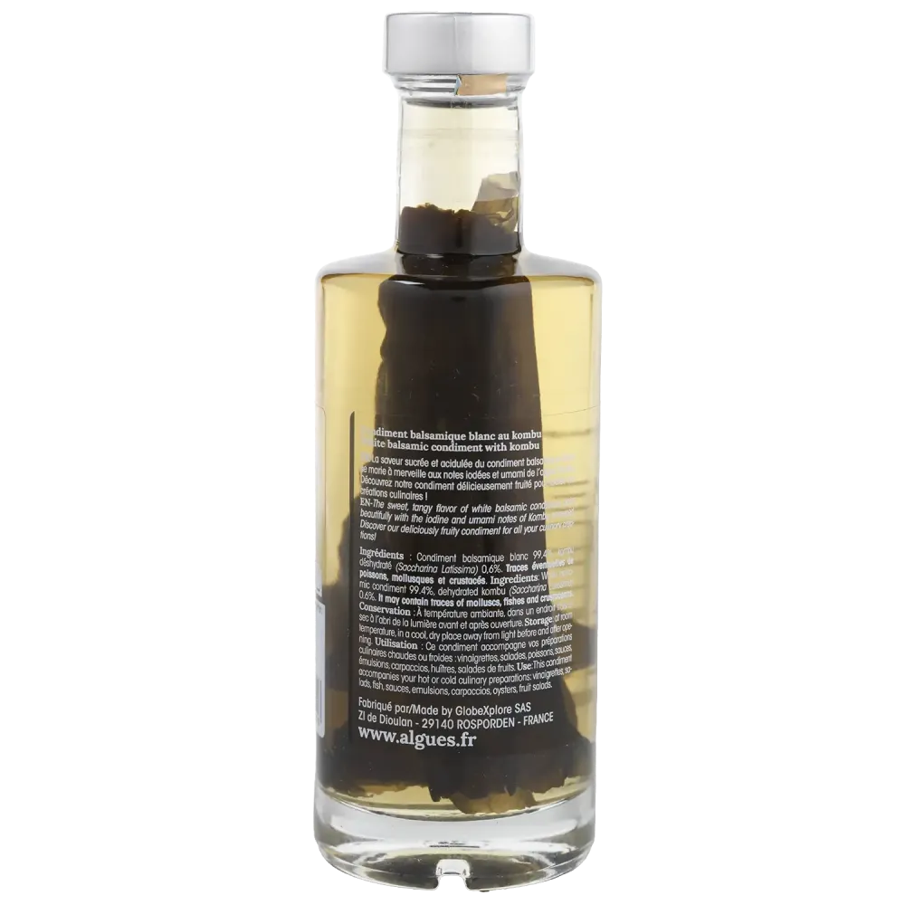 Vinaigre balsamique blanc au kombu - Saveur iodée et artisan breton