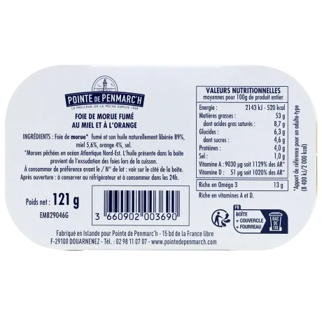 Foie de morue fumé à l’orange et miel - Pêche MSC Islande