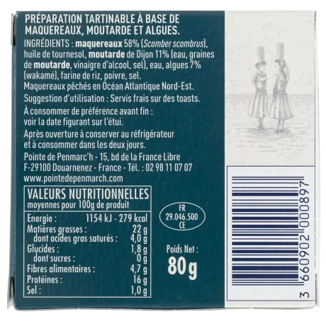 Mousse de maquereaux aux algues et moutarde - Tartinade iodée et piquante