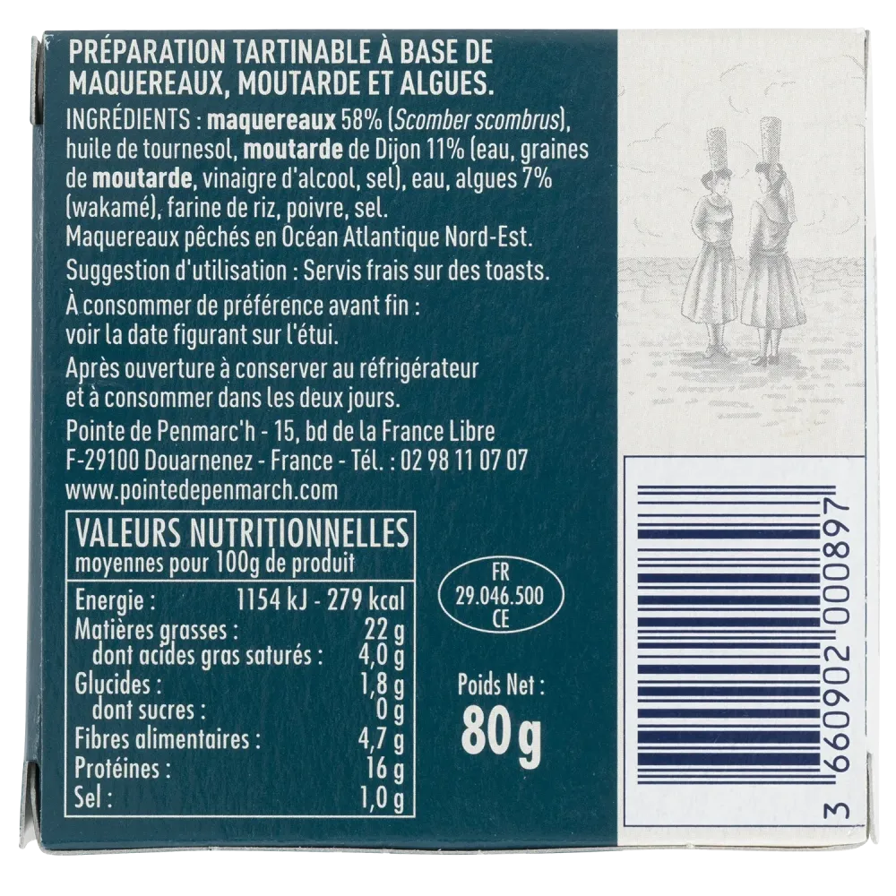 Mousse de maquereaux aux algues et moutarde - Tartinade iodée et piquante