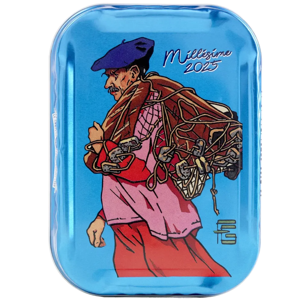 Sardines à l'ancienne à l'huile d'olive millésimées 2025 Géo-Fourrier le pêcheur sardinier - la boîte de 115 g