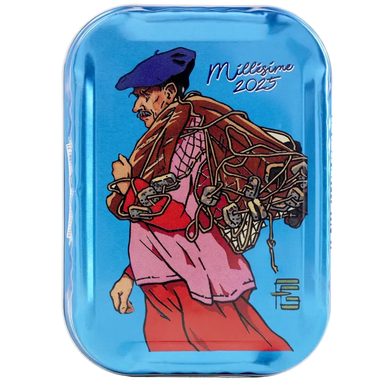 Sardines à l'ancienne à l'huile d'olive millésimées 2025 Géo-Fourrier le pêcheur sardinier - la boîte de 115 g