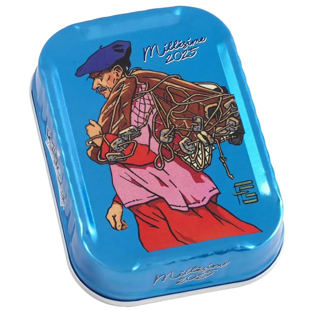 Sardines à l'ancienne à l'huile d'olive millésimées 2025 Géo-Fourrier le pêcheur sardinier - la boîte de 115 g