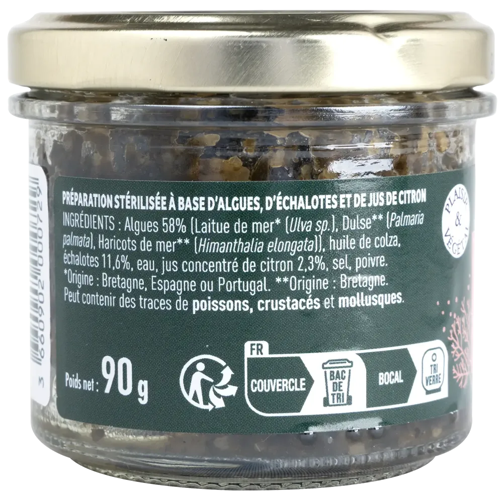 Tatare d’algues échalotes et citron - Tartinable iodé breton