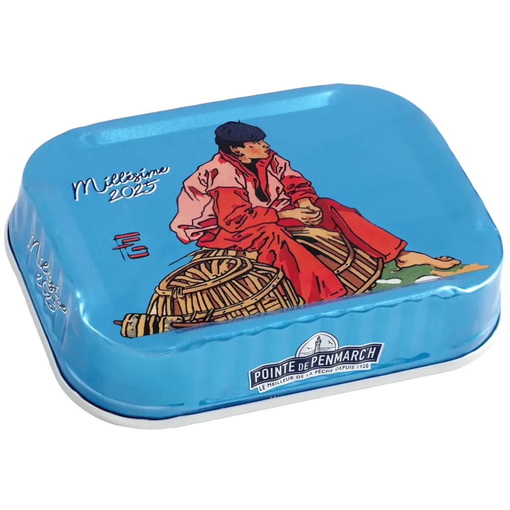 Sardines à l'ancienne à l'huile d'olive millésimées 2025 Géo-Fourrier le mousse de kérity - la boîte de 115 g