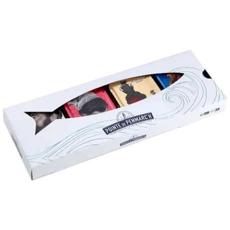 Coffret Coffret sérigraphié de sardines à l'ancienne millésimes 2024, 2025 - le lot de 4 boites de 115 g + le coffret