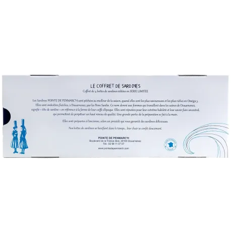Coffret Coffret sérigraphié de sardines à l'ancienne millésimes 2024, 2025 - le lot de 4 boites de 115 g + le coffret