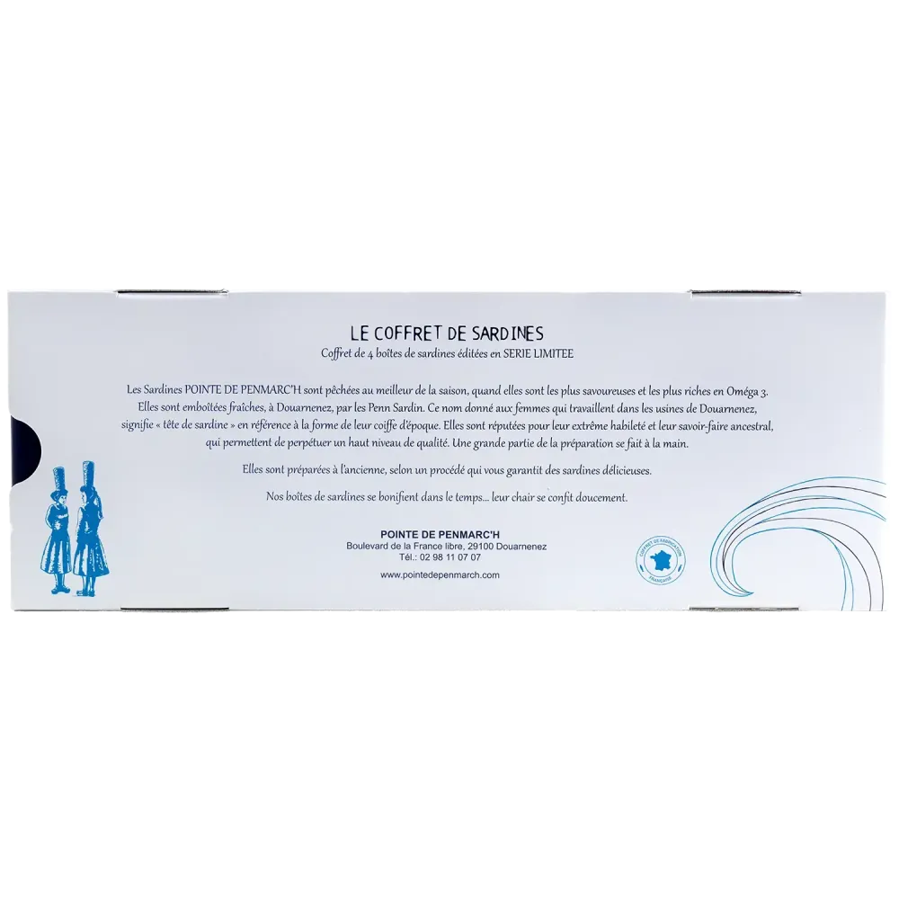 Coffret Coffret sérigraphié de sardines à l'ancienne millésimes 2024, 2025 - le lot de 4 boites de 115 g + le coffret