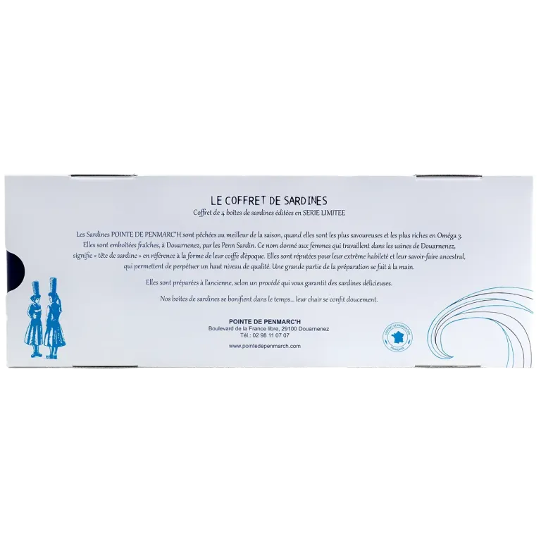 Coffret Coffret sérigraphié de sardines à l'ancienne millésimes 2024, 2025 - le lot de 4 boites de 115 g + le coffret