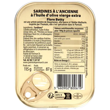 Coffret Coffret sérigraphié de sardines à l'ancienne millésimes 2024, 2025 - le lot de 4 boites de 115 g + le coffret