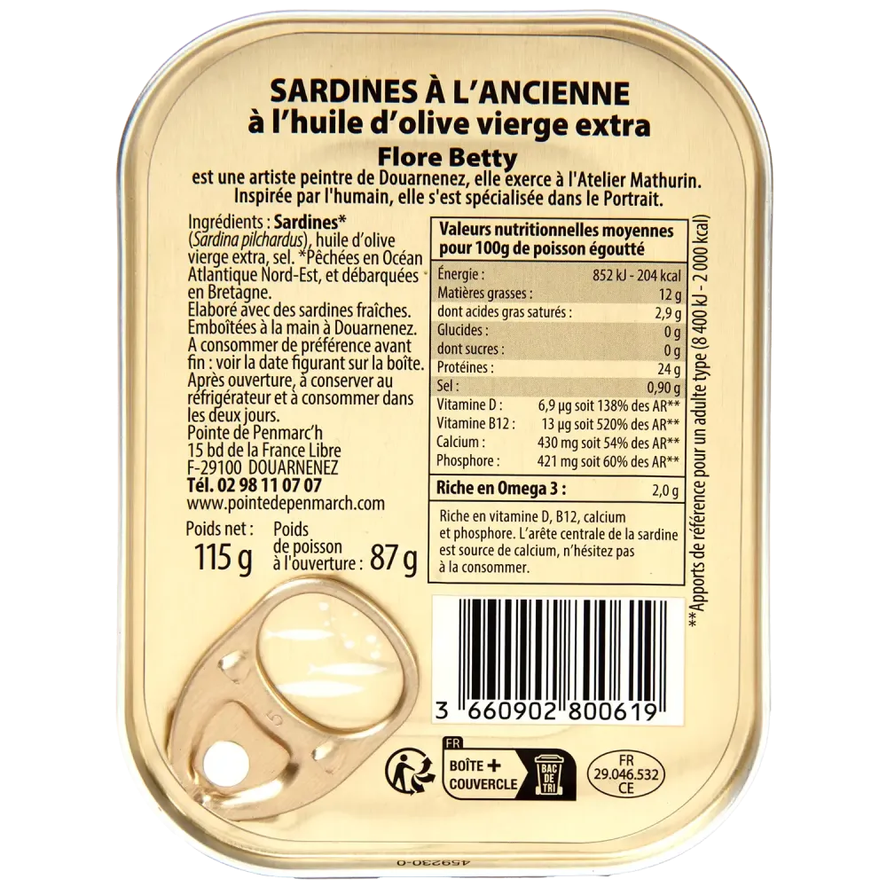 Coffret Coffret sérigraphié de sardines à l'ancienne millésimes 2024, 2025 - le lot de 4 boites de 115 g + le coffret