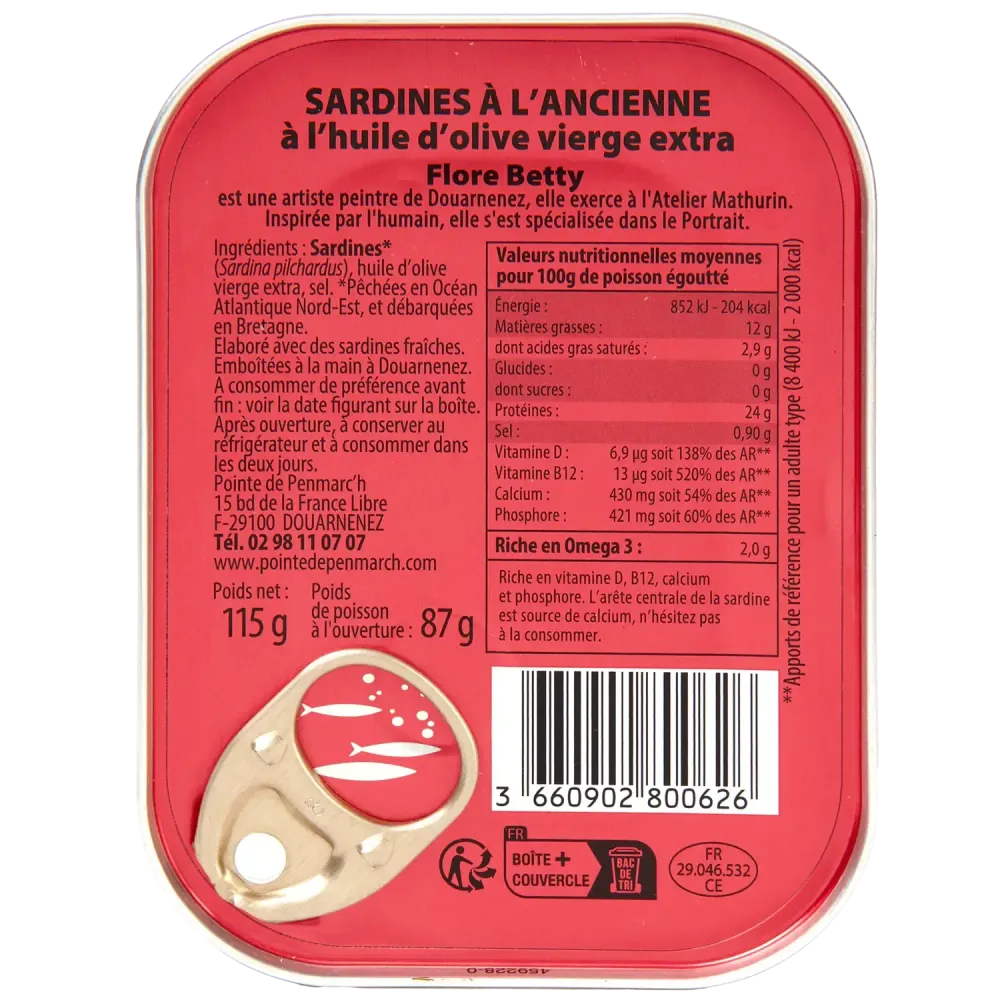 Coffret Coffret sérigraphié de sardines à l'ancienne millésimes 2024, 2025 - le lot de 4 boites de 115 g + le coffret