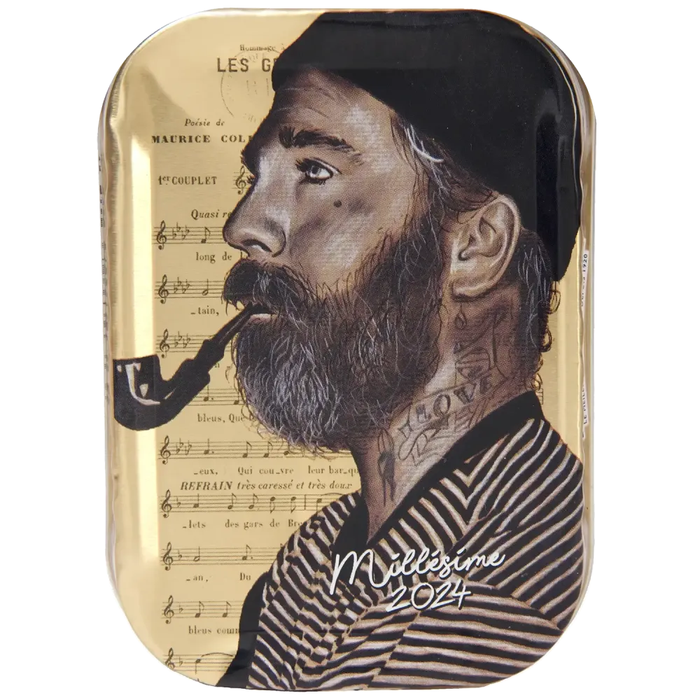 Coffret Coffret sérigraphié de sardines à l'ancienne millésimes 2024, 2025 - le lot de 4 boites de 115 g + le coffret