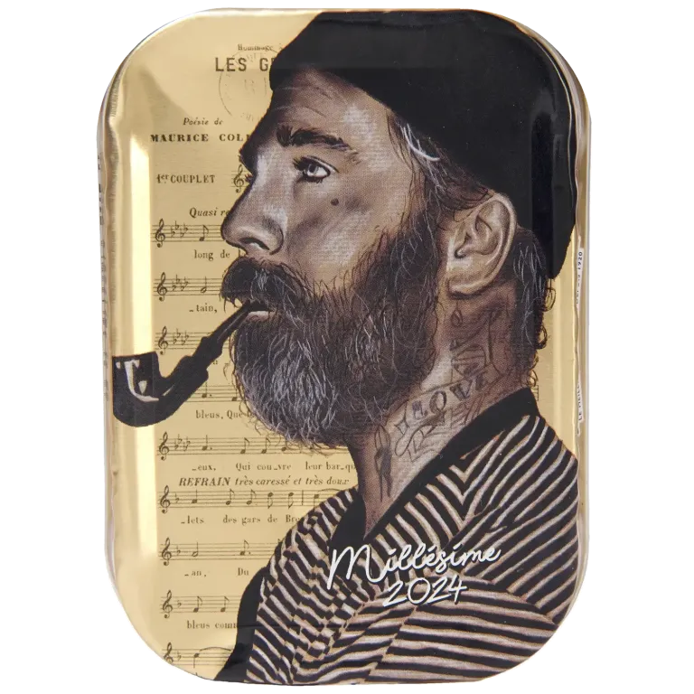 Coffret Coffret sérigraphié de sardines à l'ancienne millésimes 2024, 2025 - le lot de 4 boites de 115 g + le coffret