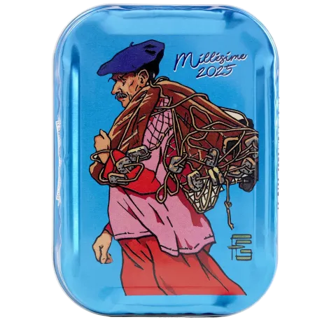 Coffret Coffret sérigraphié de sardines à l'ancienne millésimes 2024, 2025 - le lot de 4 boites de 115 g + le coffret