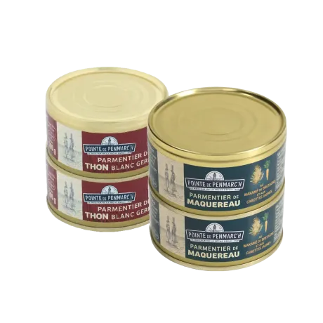 Assortiment de parmentiers de thon et maquereau