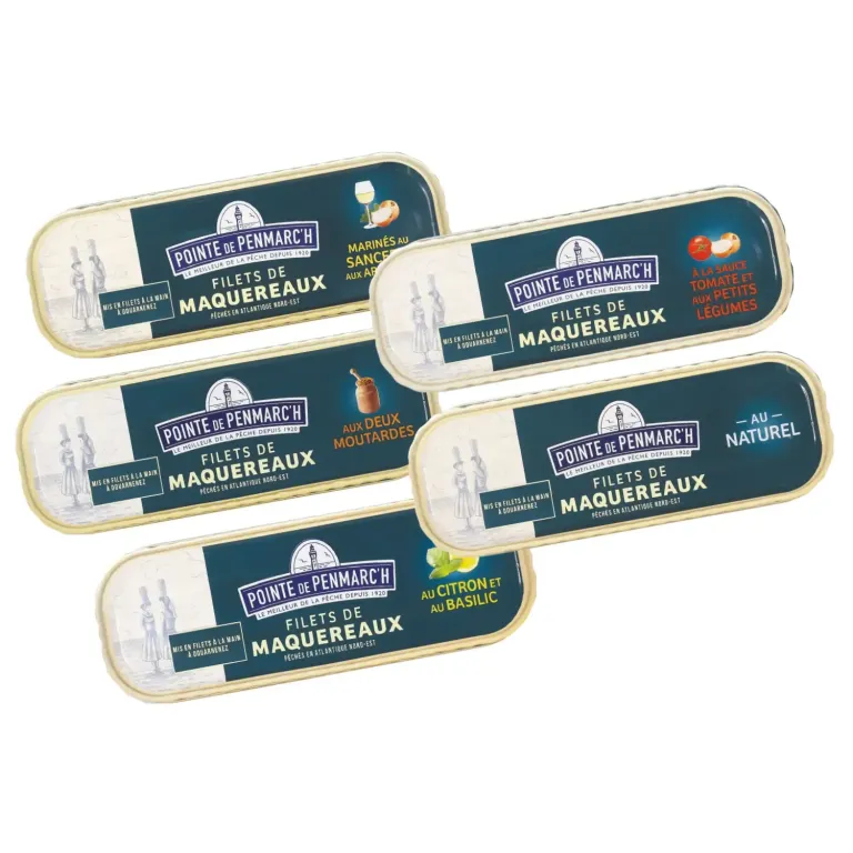Assortiment de maquereaux en boîte de conserve | Pointe de Penmarc'h