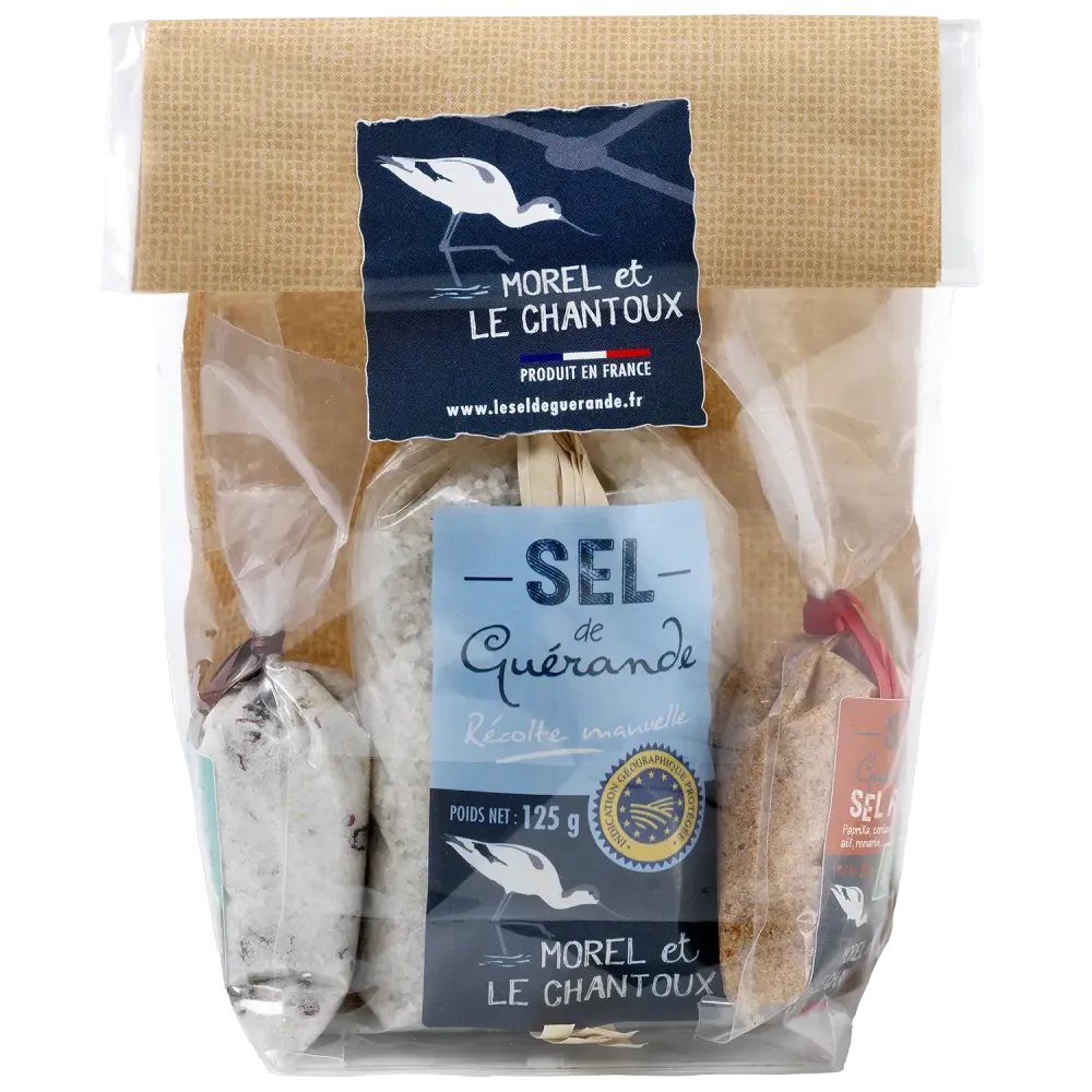 Assortiment de 3 sels (gros sel, sel fou, sel aux algues)